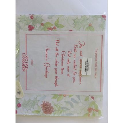 To Nan And Grandad Christmas Flowers Holly And Grandad Portrait Vantage Card