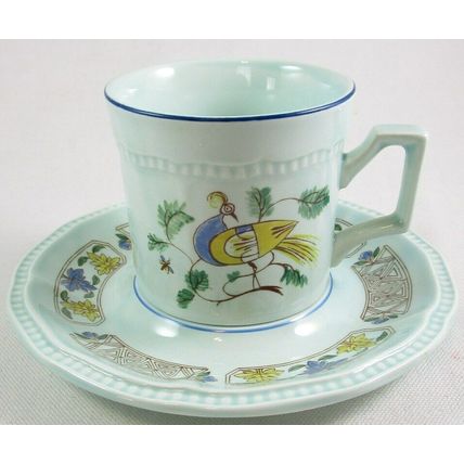 RARE Kensington Staffordshire Ironstone Cup & Saucer Set, Java Bird, England