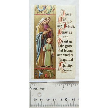 Vintage: illustrated card - Jesus, Mary & Joseph, Bless us and Grant us