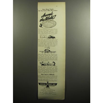 1951 American President Lines Cruise Ad - How many people do you know Who have