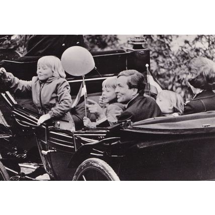 Princess Beatrix & Prince Claus Royalty Car Balloon RPC Postcard