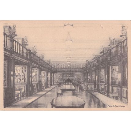 Medical Medicine Book Library Bartholomew Hospital Old Postcard