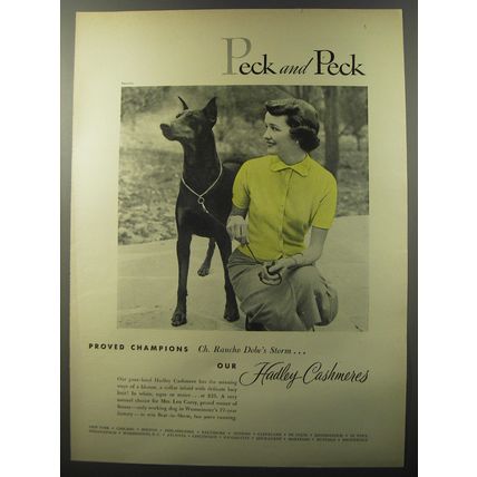 1953 Peck and Peck Hadley Cashmeres Ad - photo by Tom Palumbo