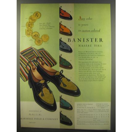 1956 Banister Nassau Ties Shoes Ad - Any color is yours