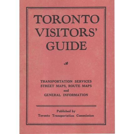 Toronto Transportation Visitors Guide Canada 1937 Old Map Guide Book