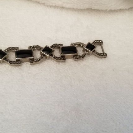 Silver Tone Black Bracelet