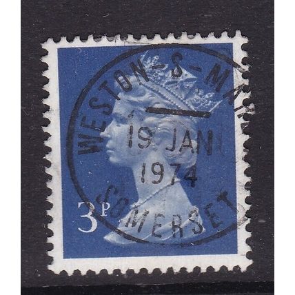 GB Postmark Weston Super Mare 1974 Machin 3p VGC