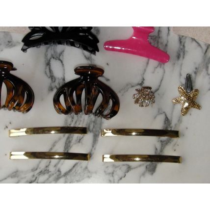 19 Assorted Hair Bands & Pack of Clips Girl Kid School Ponies Ties gift woman