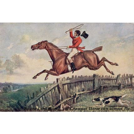 My Chestnut Horse Can Almost Fly International Show London Old Postcard