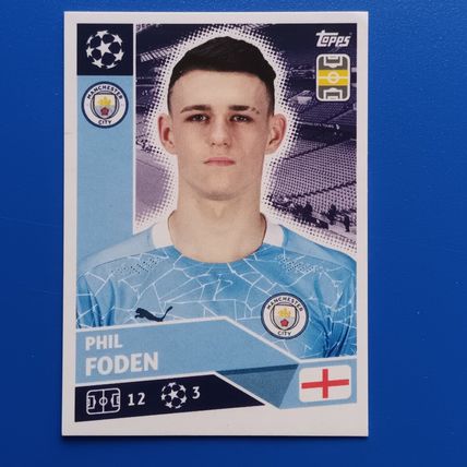 2020 Topps Champions League 20/21 Sticker MCI14 - Phil Foden