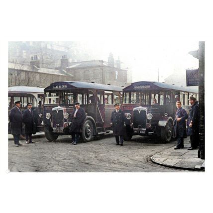 ptc5243 - Early Safety Coaches to Leeds & Scarboro' & Drivers, York - print 6x4