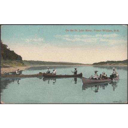The St John River, Prince William, New Brunswick, c.1910 - Valentine's Postcard