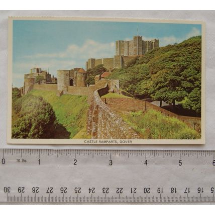 vintage colour postcard Castle Ramparts, Dover
