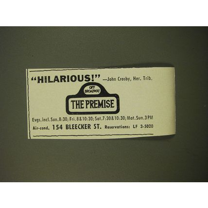 1961 The Premise Play Advertisement - Hilarious