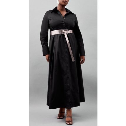 KAREN MILLEN Plus Size Cotton Maxi Woven Shirt Dress NEW (RARE)