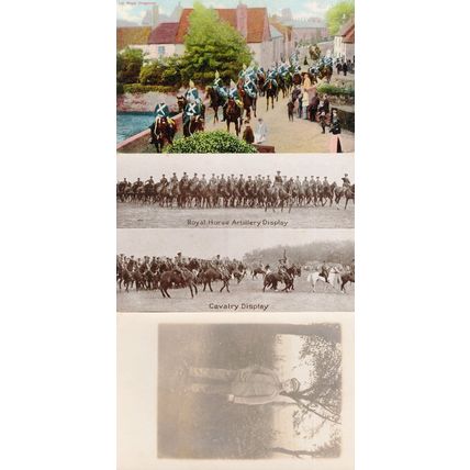 Royal Horse Artillery Display Dragoons Gale & Polden 3x Military Postcard s