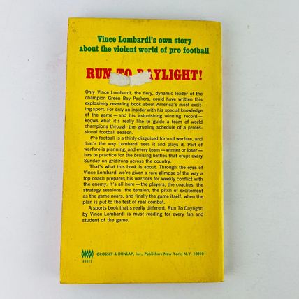 Run To Daylight Vince Lombardi 1968 Paperback Book Green Bay Packers
