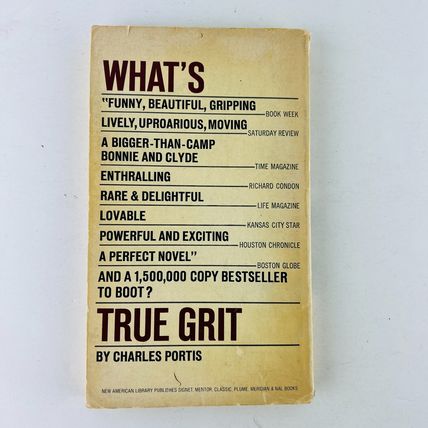 True Grit by Charles Portis 1968 Paperback Book Edition John Wayne