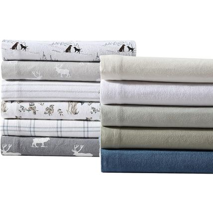 Eddie Bauer - Queen Sheet Set, Warm Breathable Cotton Flannel Bedding with Deep