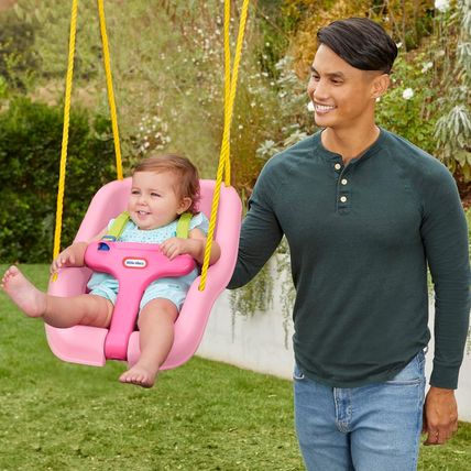 Little Tikes Snug 'N Secure Pink Swing with Adjustable Straps, 2-In-1 for Baby a