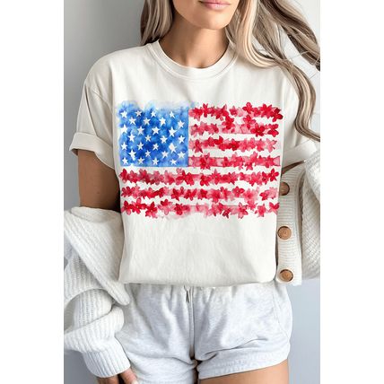 White Flag Graphic Crew Neck Tee