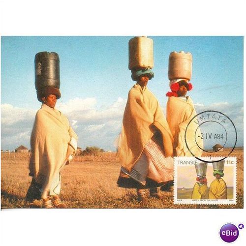 TRANSKEI SOUTH AFRICA 1984 POSTCARD FETCHING WATER