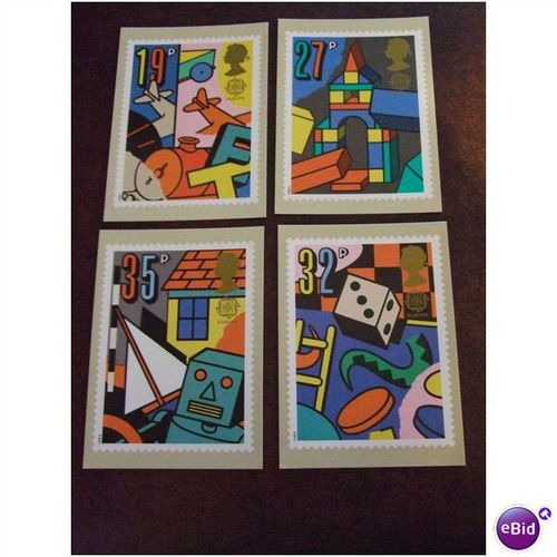 1989 Europa Games Toys PHQ 118 mint set of 4 cards GB