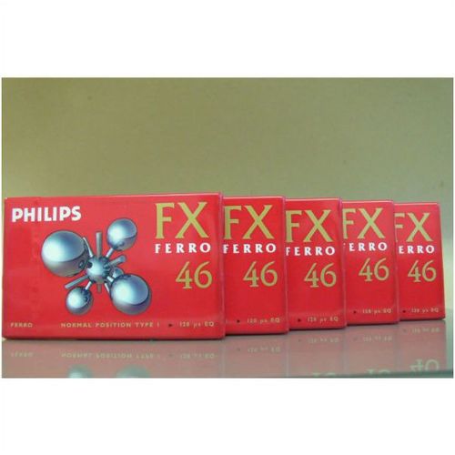 Philips FX Ferro 46 Blank Audio Cassette tapes 5 pack new and sealed