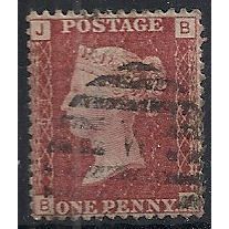 1858 SG43 1d Red Plate 94 Check Letters "BJ" Fine Used.