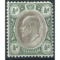 Transvaal 1904 SG260 1/2d Black & Bluish-Green Mounted Mint ... .