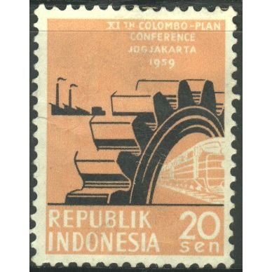 Indonesia 1959 - SG815 - 20s - Cogwheel & Diesel Train - unused hinged