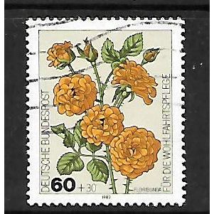 GERMANY 1982 ROSES 60pf + 30pf FLORIBUNDA SG 2005 FINE USED