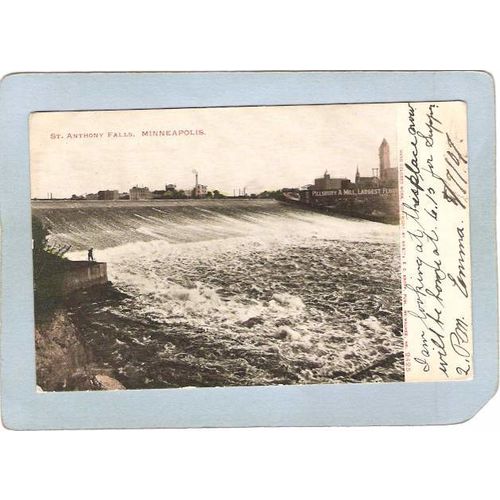 MN Minneapolis Postcard St Anthony Falls Undivided Back spare_box1~246