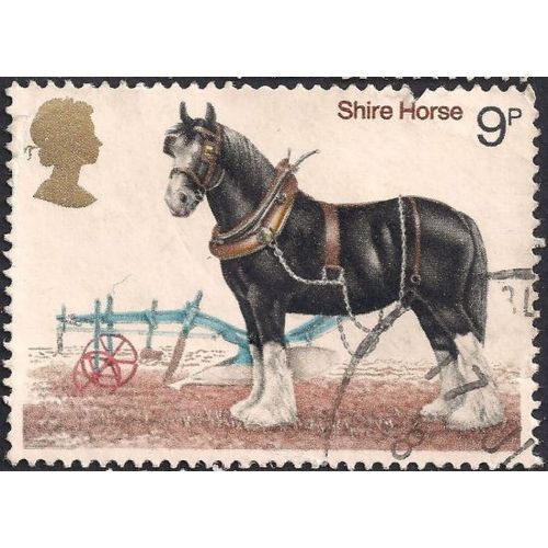 GB, HORSE, Shire Horse, white 1978, 9p, #2