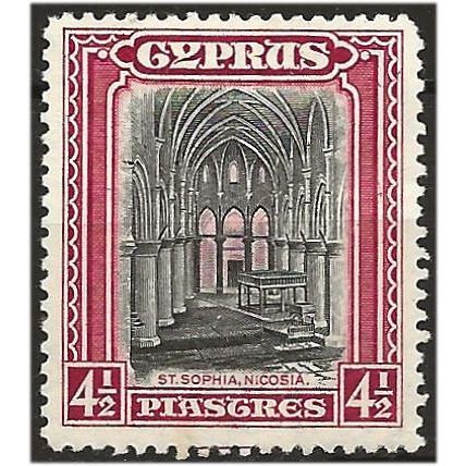 Cyprus 1934 SG139 4 1/2pi Black & Crimson Mounted Mint . .. .