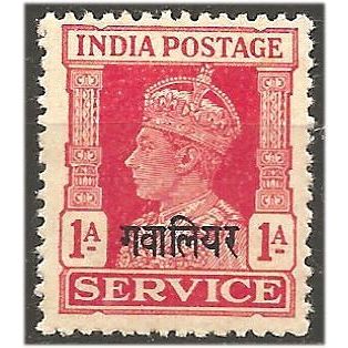 Gwalior (ICS) 1940 O84 1a Carmine SERVICE Mounted Mint . .. .