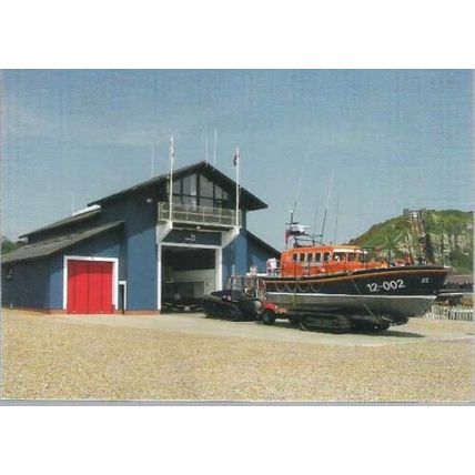 Hastings, E Sussex - Lifeboat Station with Mersey Class lifeboat - postcard