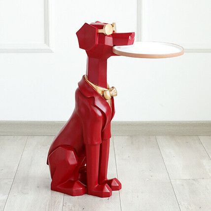 Nordic Light Luxury Living Room Sitting Dog Tray Statue Sofa Table 32x18x62