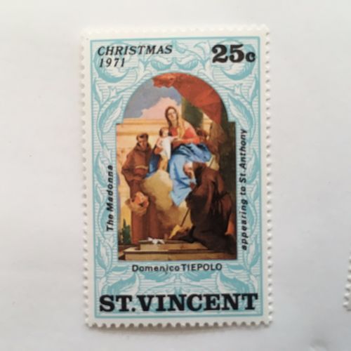 St Vincent 1971 Xmas 25c Madonna Tiepolo Unmounted Mint NHM SG 328 Sc 322 stamp