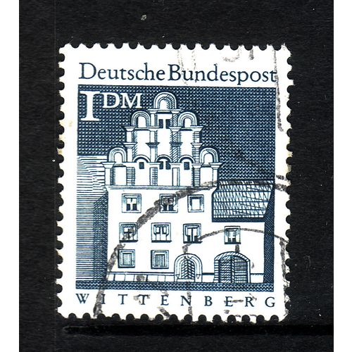 GERMANY 1966 1 DM BLUE BUILDINGS SG 1378 FINE USED#