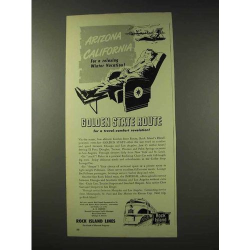 1948 Rock Island Lines Railroad Ad - Arizona California