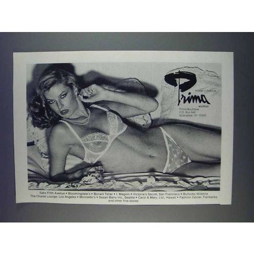 1980 Prima Boutique Lingerie Ad