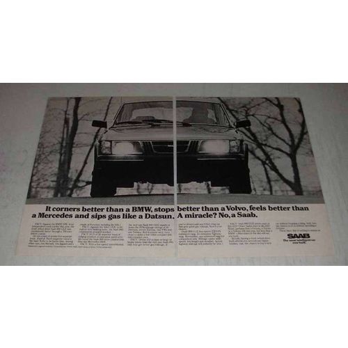 1980 Saab 900 GLE Car Ad - It Corners Better Than a BMW