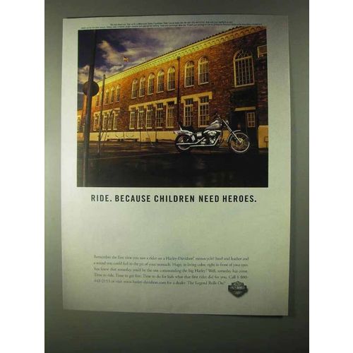 1999 Harley-Davidson Motorcycle Ad - Children Heroes