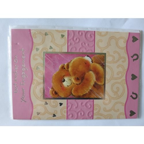 Best Wishes On Your Engagement Teddy Bears Card A5.