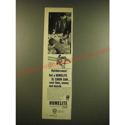 1966 Homelite XL Chain Saw Ad - Outdoorsmen! Get a Homelite XL Chain Saw