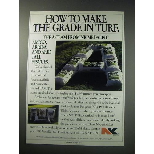 1991 NK Medalist Turf Products Ad - How to make the grade in turf