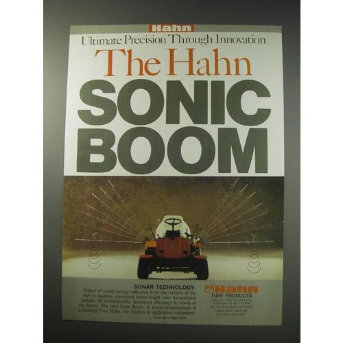 1991 Hahn Sonic Boom Ad - Hahn ultimate precision through innovation