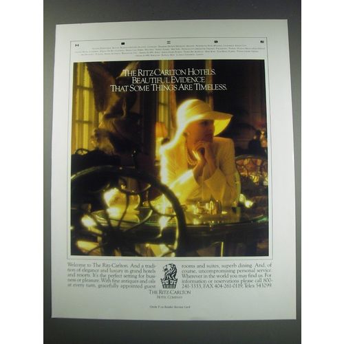 1991 Ritz-Carlton Hotels Ad - The Ritz-Carlton Hotels. Beautiful evidence that