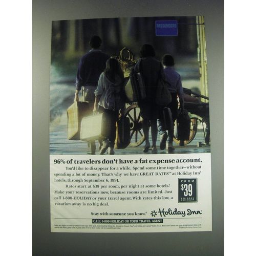 1991 Holiday Inn Ad - 96% of travelers don't have a fat expense account